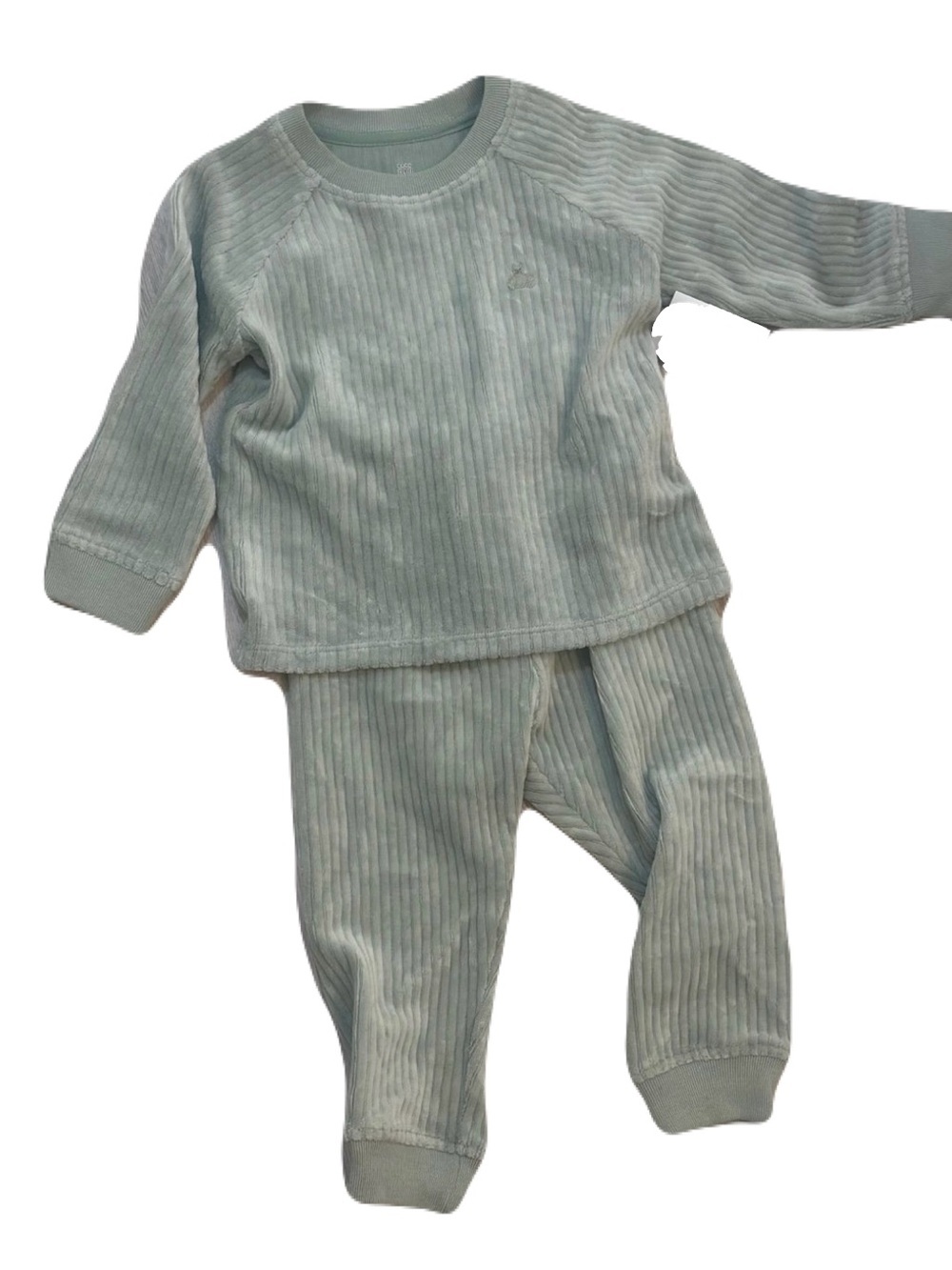 Ribbed Velvet Mint Green 2 piece Baby GAP Sweat Suit 6-12 mo